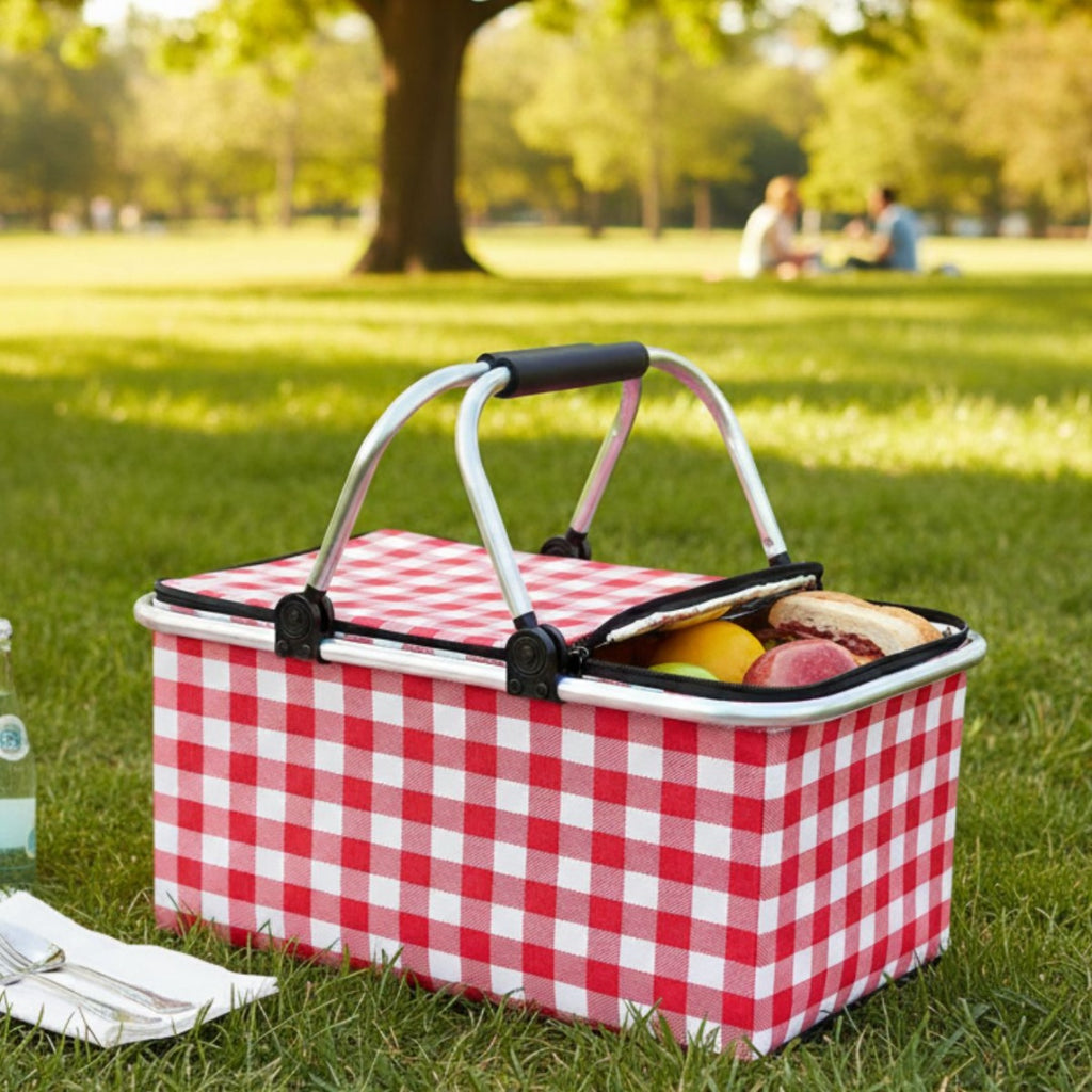 Canasta cesta térmica plegable para picnic 46x26x22cm.