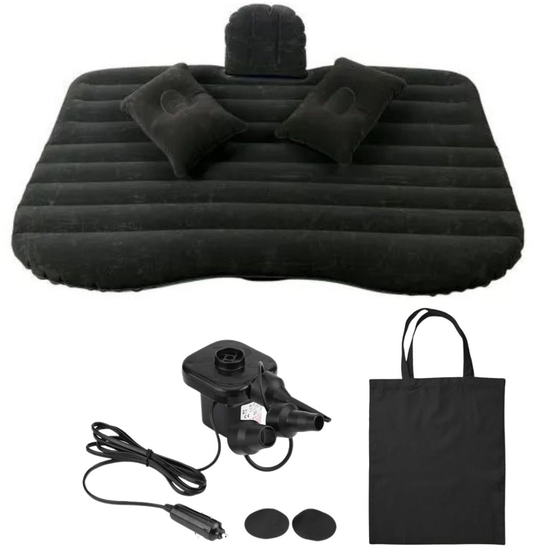 Colchón inflable negro para auto 130x84x35 cm