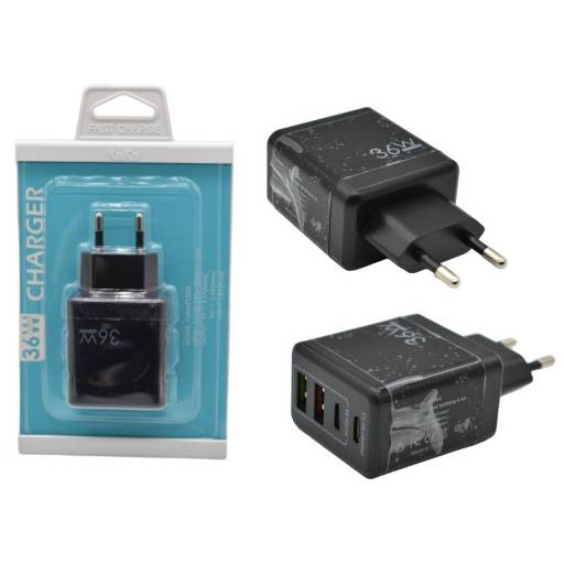 Adaptador cargador múltiple 36W