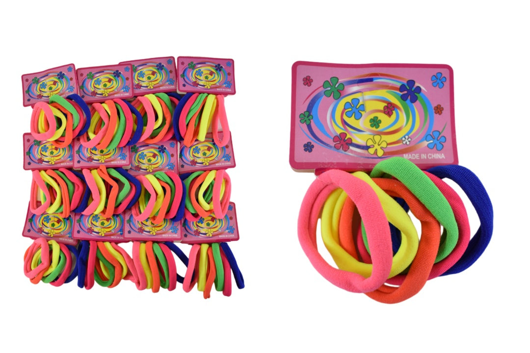 Gomas para pelo colores fluo x 72 unidades