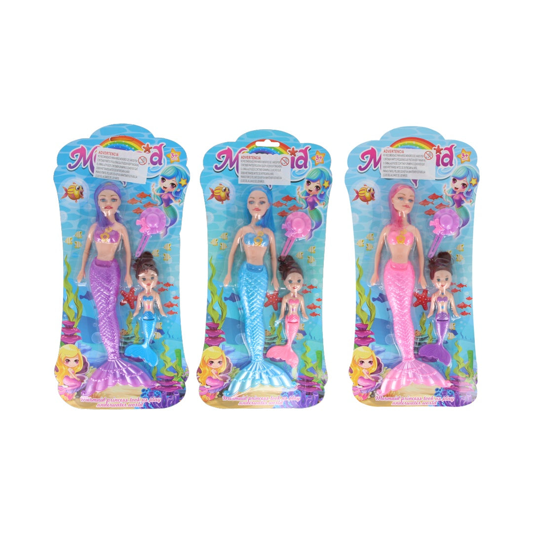 Muñeca sirena en blíster 41x18 cm.