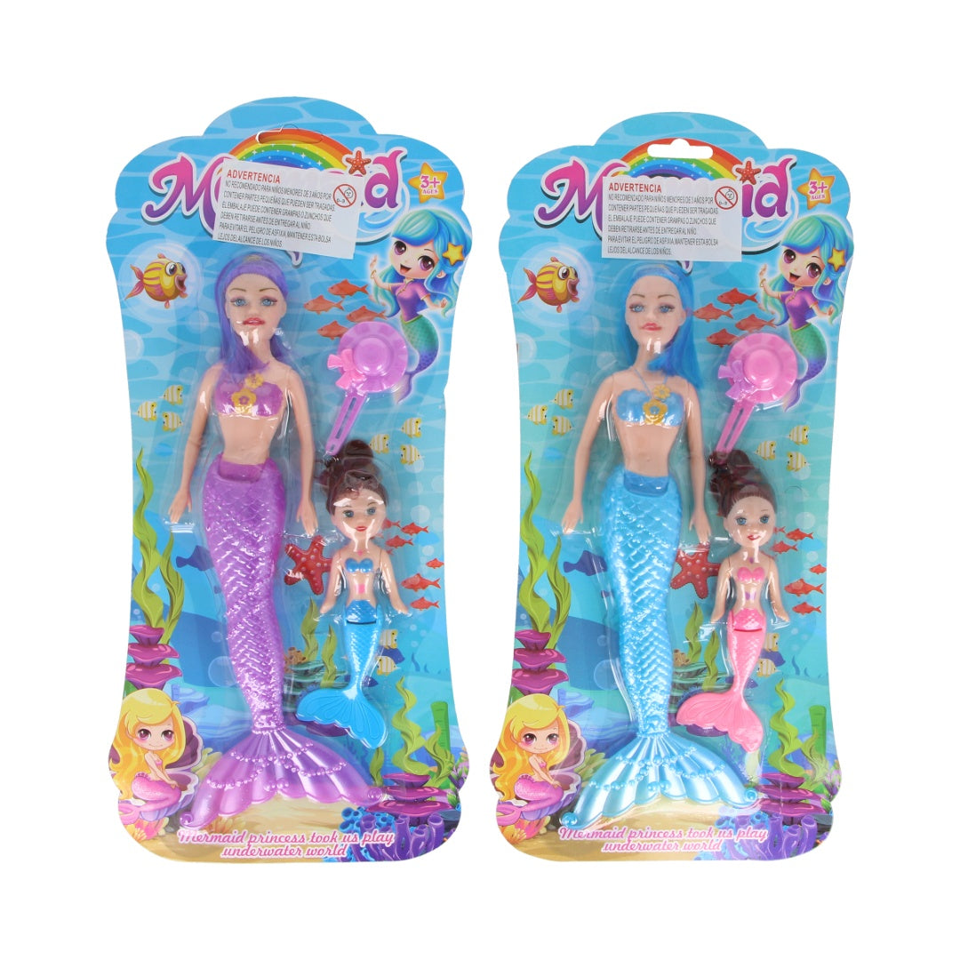 Muñeca sirena en blíster 41x18 cm.