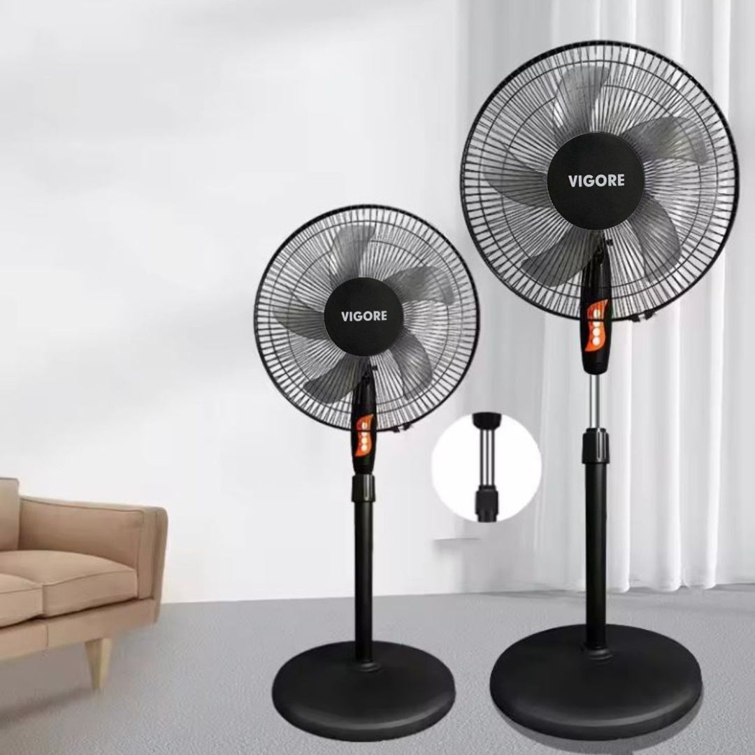 Ventilador de pie 16" Vigore. Aspas de plástico.