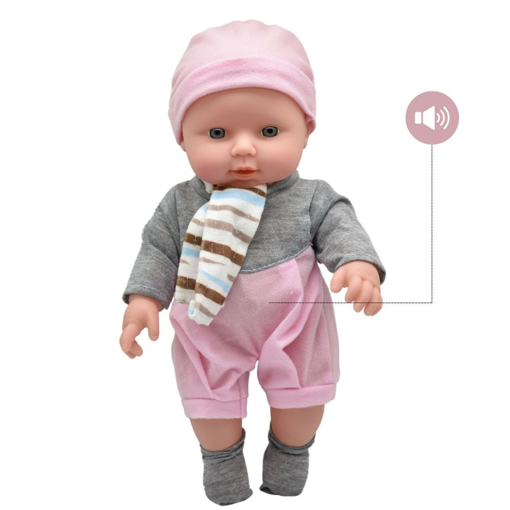 Muñeco bebé con sonido 30cm rosa