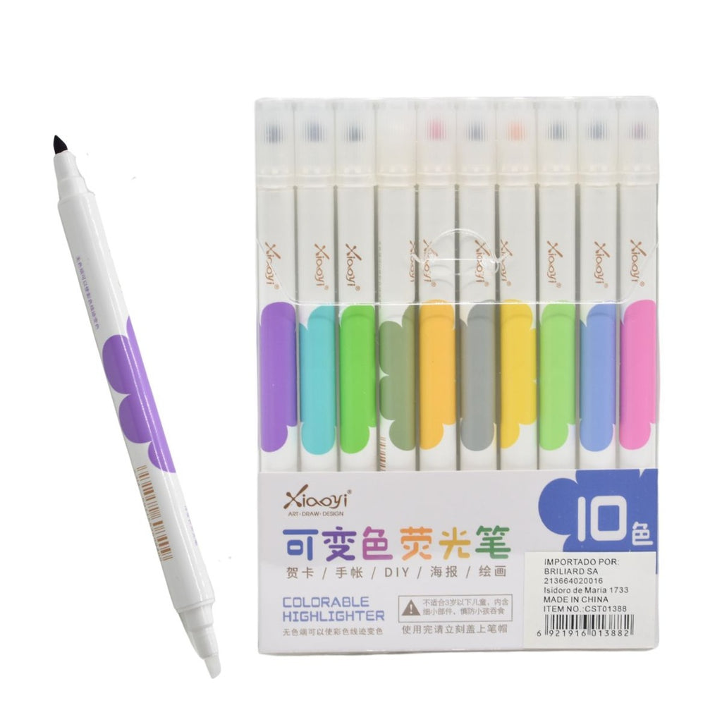 Marcadores resaltadores mágicos doble punta 10pcs