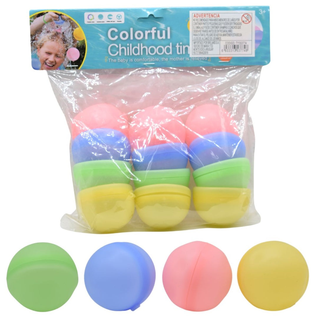 Bombitas de agua reutilizables de silicona x12 unidades
