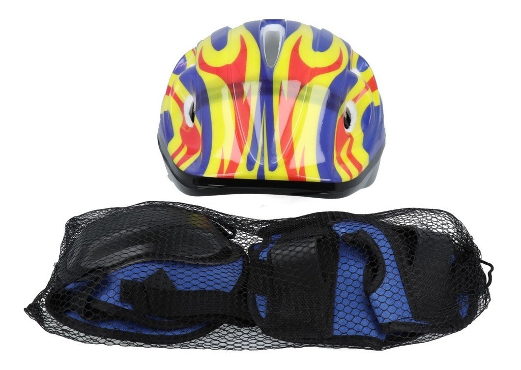 Set de protección - casco, coderas, rodilleras.