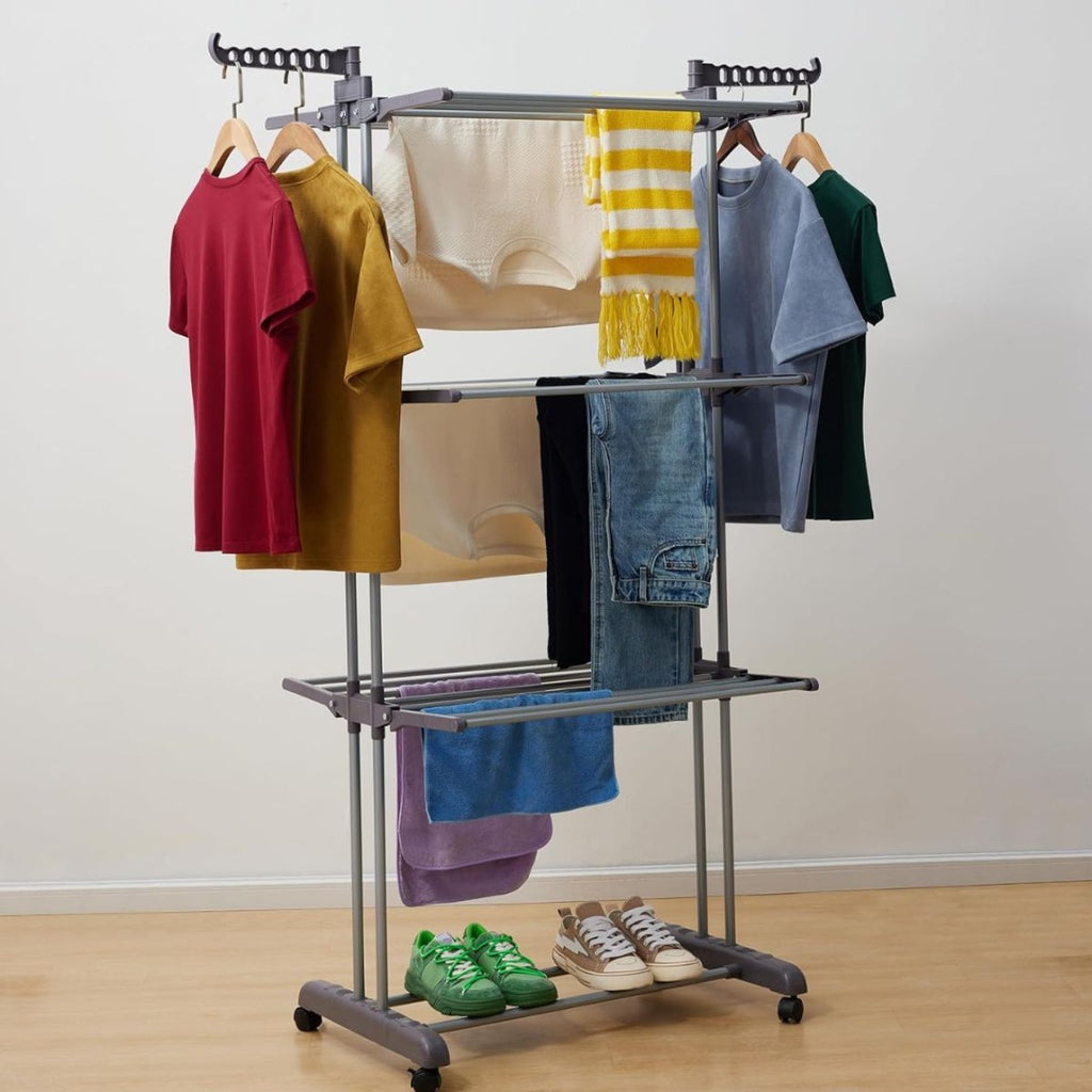 Tender vertical 3 estantes con ruedas. Vigore 170x76x64cm