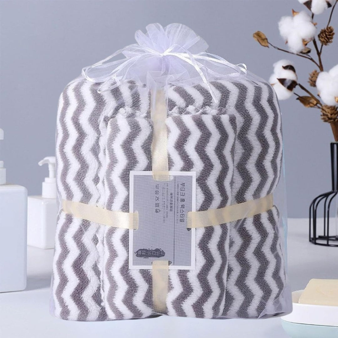 Set de toallas de microfibra gris x2 unidades