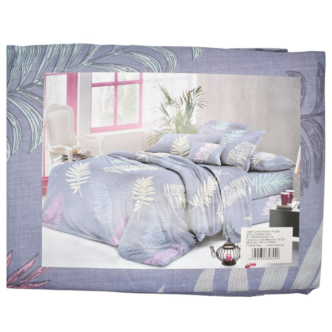 Juego de sábanas estampadas 2 plazas azul