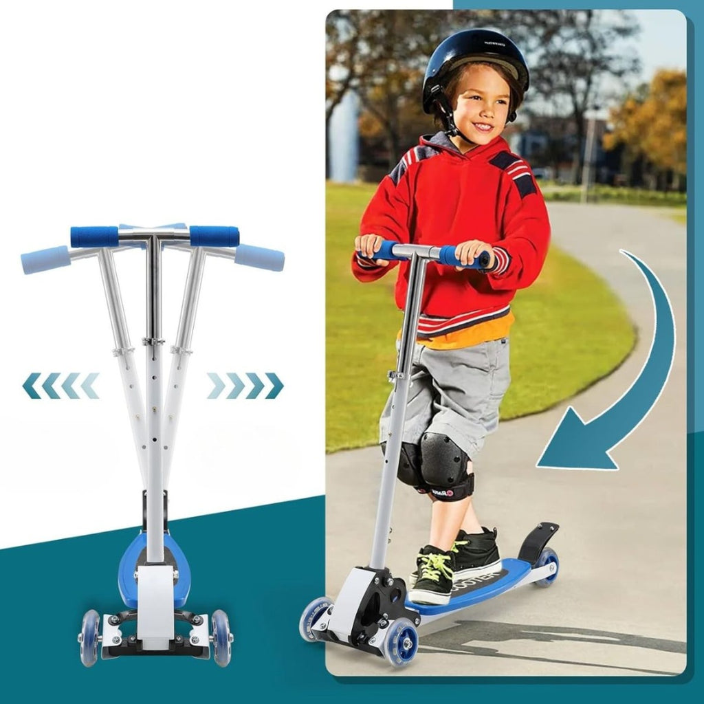 Tripatín scooter plegable. Azul