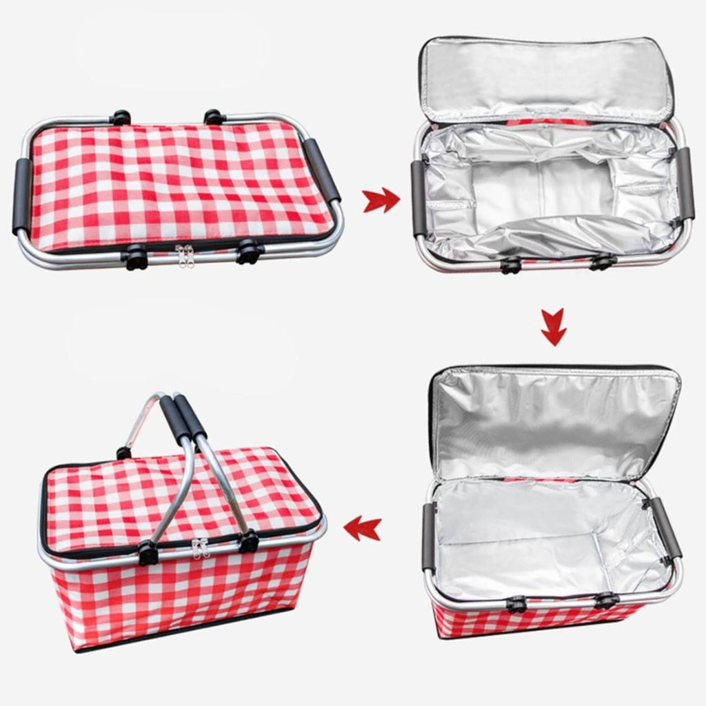 Canasta cesta térmica plegable para picnic 46x26x22cm.