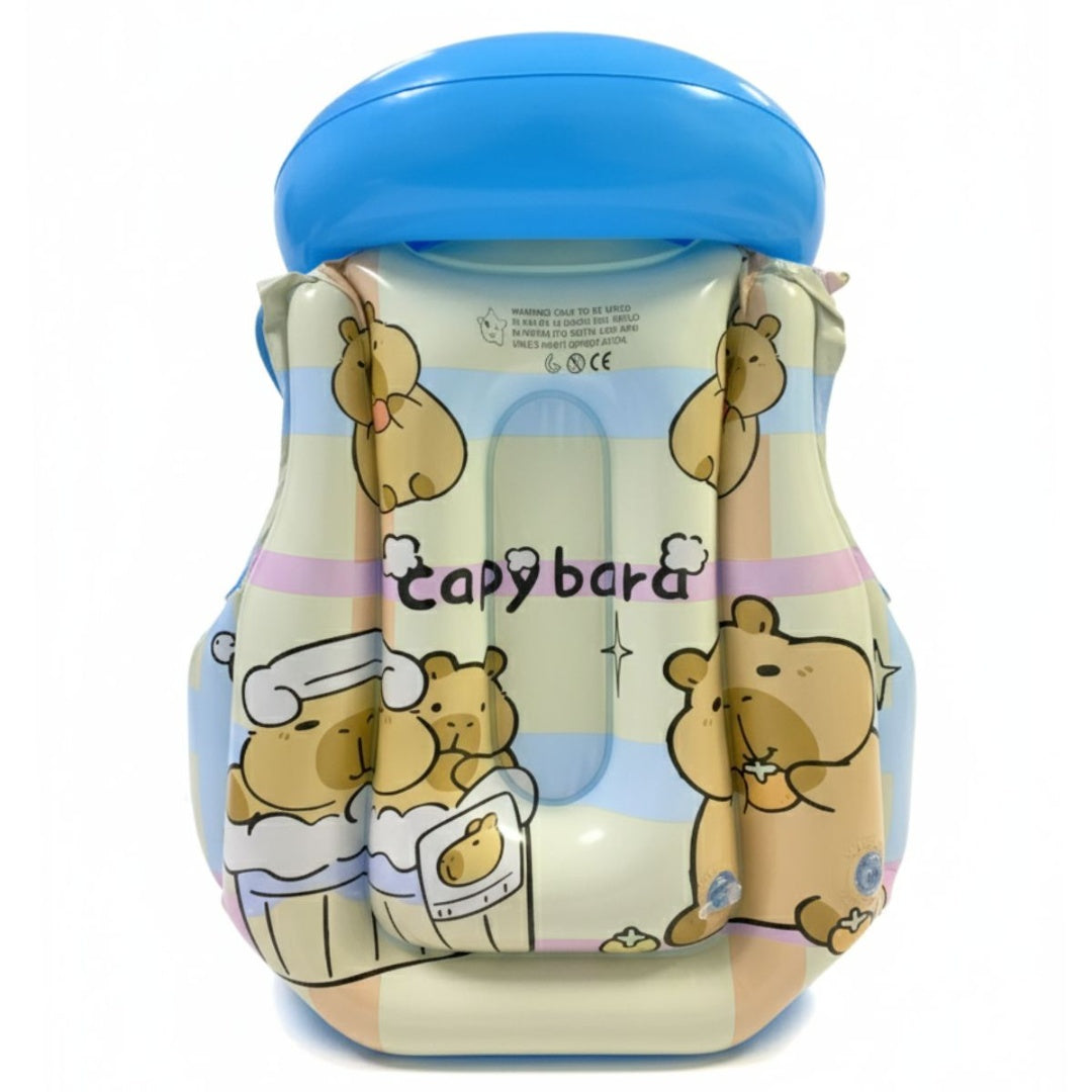 Chaleco inflable salvavidas carpincho celeste S