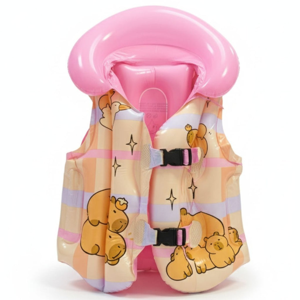 Chaleco inflable salvavidas carpincho celeste S