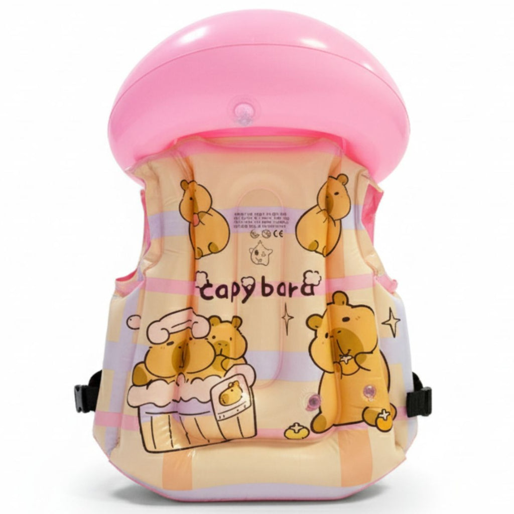 Chaleco inflable salvavidas carpincho celeste S