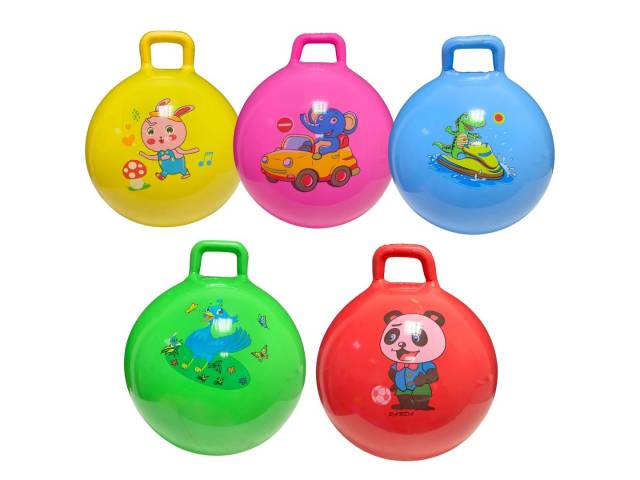 Pelota saltarina con manija desinflada 50cm.