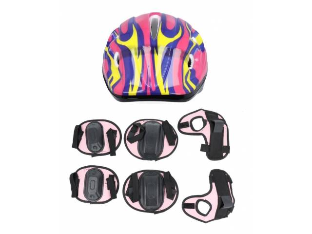 Set de protección - casco, coderas, rodilleras.