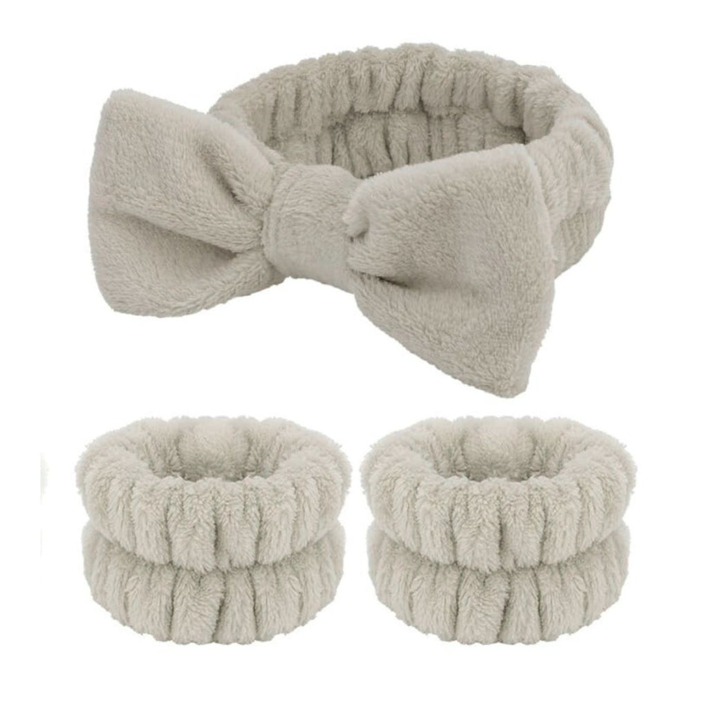 Set de vincha y muñequeras para skincare