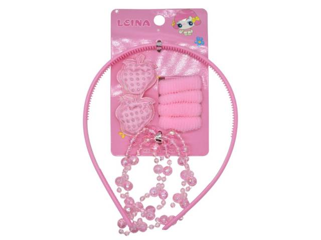 Set infantil de vincha y gomas para pelo 20x11cm