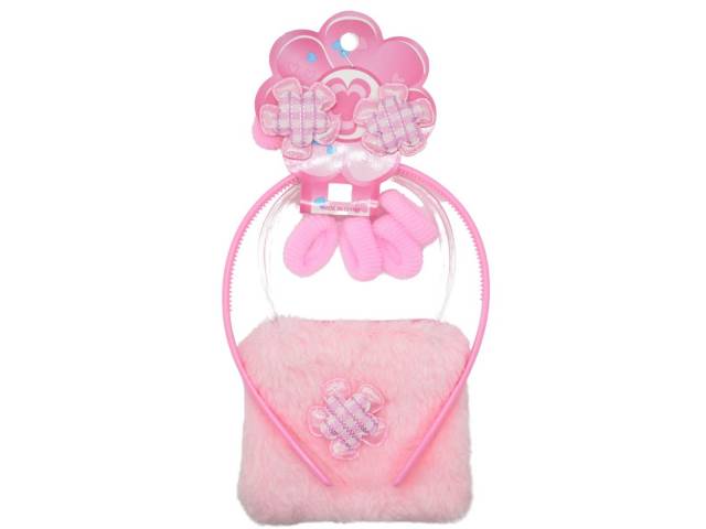 Set infantil de vincha cartera y gomas para pelo