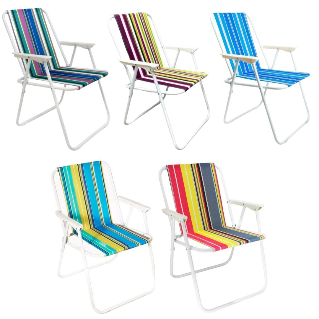Silla plegable rayada 52 x 46 x 74 cm
